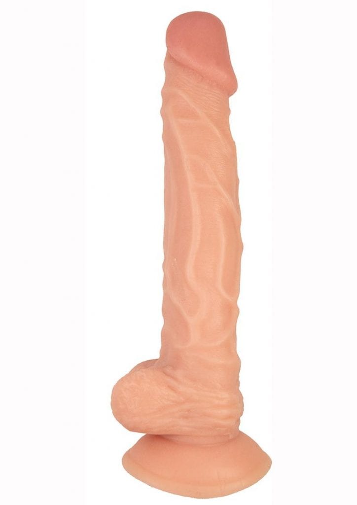 Commander Dongs Veined King Dildo With Balls 8in Vanilla