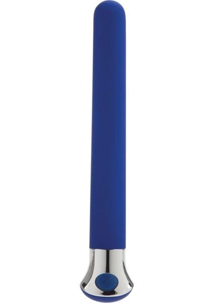 10 Function Risque Slim Vibrator Waterproof 5.5 Inch Blue