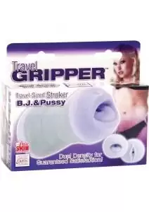 Travel Gripper BJ And Pussy Masturbator Purple