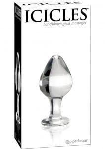 Icicles 25 Hand Blown Glass Massager Waterproof 3.75 Inch Clear