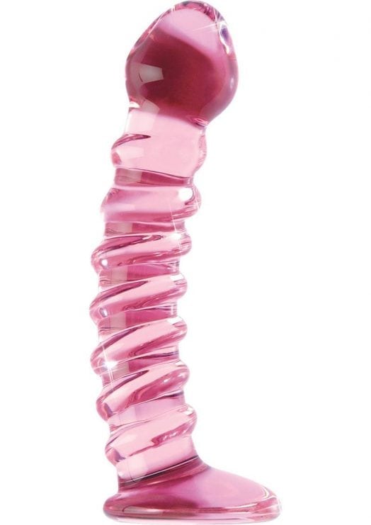 Icicles 28 Hand Blown Glass Massager Waterproof 7 Inch Pink