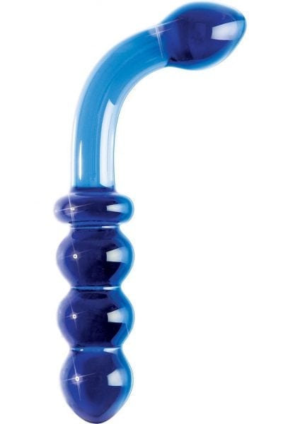 Icicles 31 Hand Blown Glass Massager Waterproof 9.5 Inch Blue