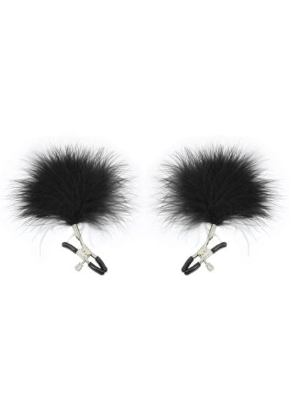 Sex And Mischief Feathered Nipple Clamps Black