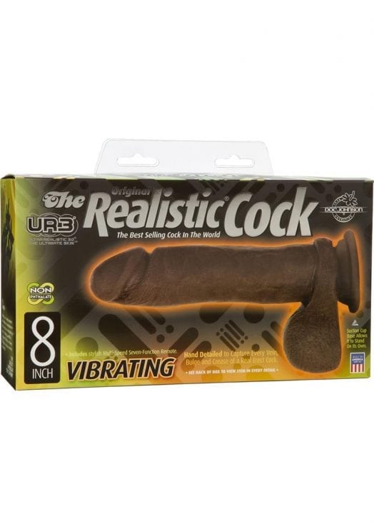 The Vibro Realistic Cock UR3 Vibrator 8 Inch Brown