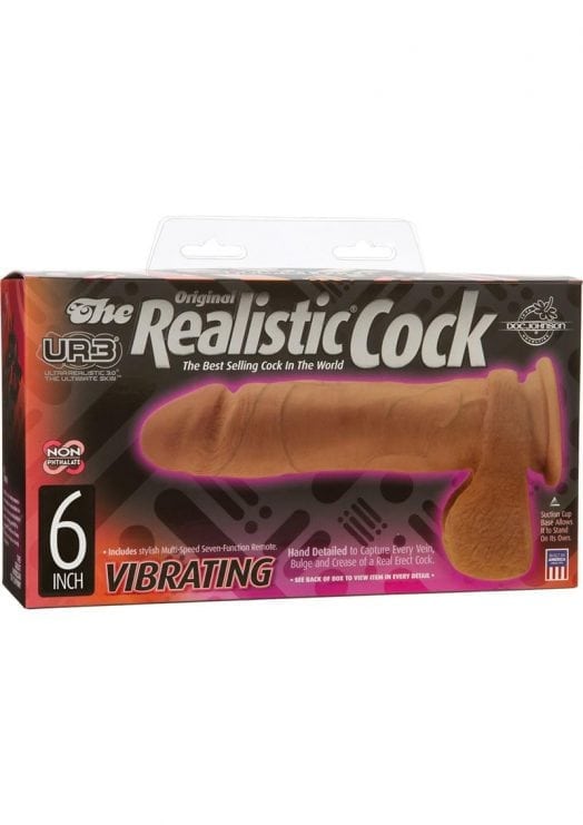 The Vibro Realistic Cock UR3 Vibrator 6 Inch Mulatto