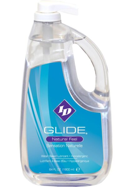 ID Glide Natural Feel Water Based Lubricant Pump 64 Ounces