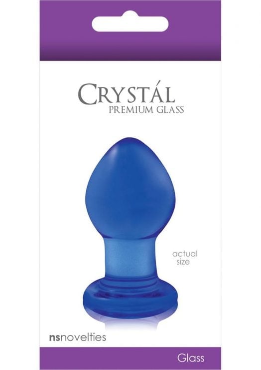 Crystal Premium Glass Plug Blue Small