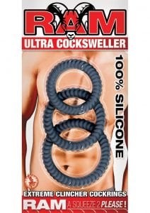 Ram Ultra Cocksweller Silicone Cock Rings Waterproof Black