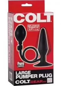Colt Large Pumper Plug Silicone Inflatable Butt Plug Black