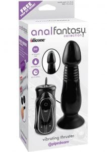 Anal Fantasy Vibrating Thruster Silicone Vibe Waterproof Black 5.5 Inch