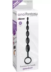 Anal Fantasy Silicone First Time Fun Beads 8.25 Inch Black