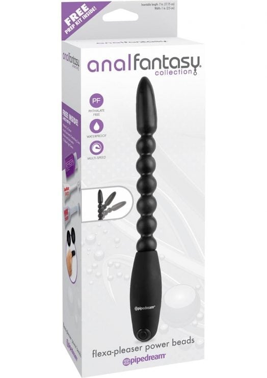 Anal Fantasy Flexa Pleaser Power Beads Waterproof Black 7 Inch