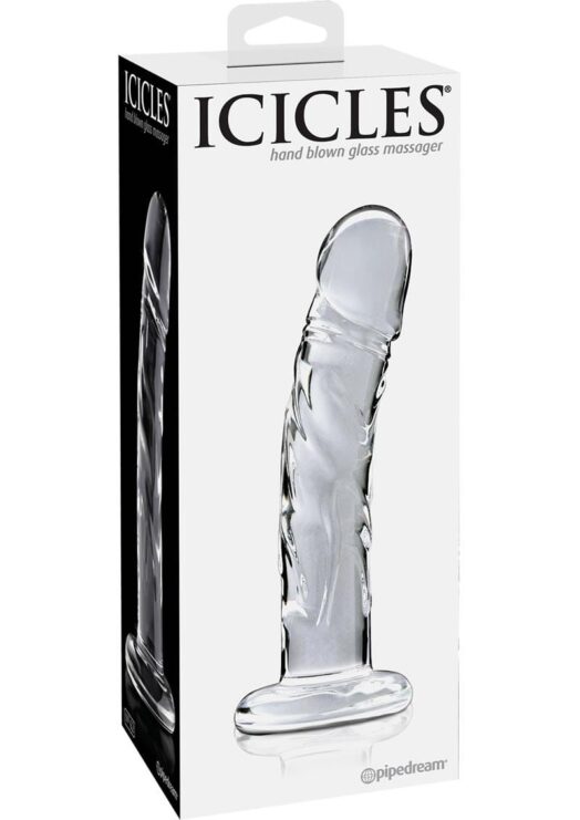 Icicles No 63 Dildo Glass Clear 6.5 Inch