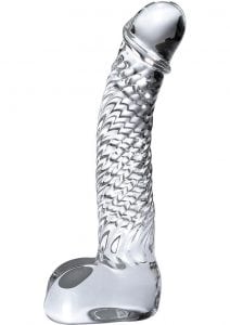 Icicles No 63 Dildo With Balls Glass Clear 5 Inch