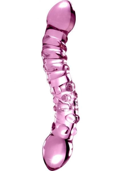 Icicles No 55 Glass Double Sided Dildo Pink 7.75 Inch