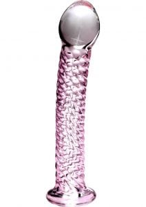 Icicles No 53 Glass Textured Probe Pink 6.75 Inch