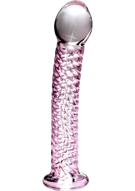 Icicles No 53 Glass Textured Probe Pink 6.75 Inch