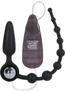 Booty Call Booty Double Dare Silicone Remote Control Anal Probe w/Beads Black