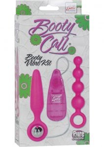 Booty Call Booty Vibro Kit Silicone Remote Control Anal Probes Pink 2Each