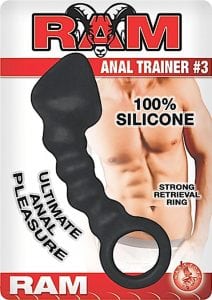 Ram Anal Trainer #3 Silicone Anal Beads Waterproof Black 5.5 Inch