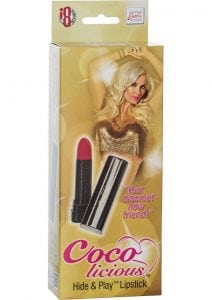 Coco Licious Hide and Play Lipstick Silicone Vibe Waterproof Black 3.25 Inch