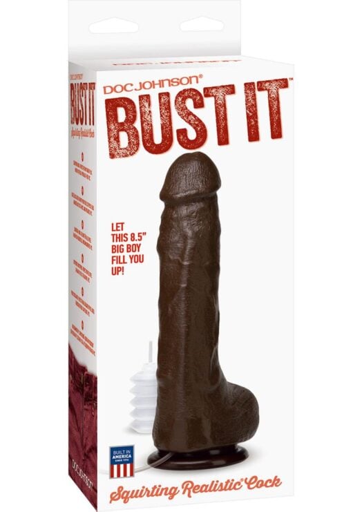 Bust It Squirting Realistic Cock Black 8.5 Inch