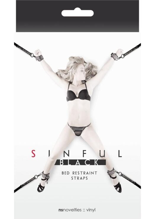 Sinful Bed Restraint Straps Black