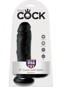King Cock 8 Cock W/balls Black
