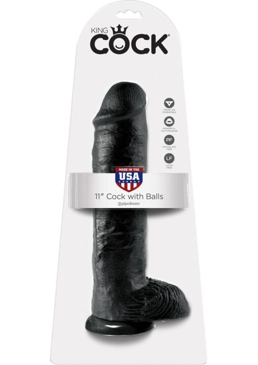 King Cock 11 Cock W/balls Black