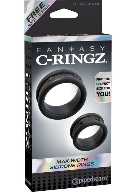 Fantasy C-Ringz Max Width Silicone Rings Black