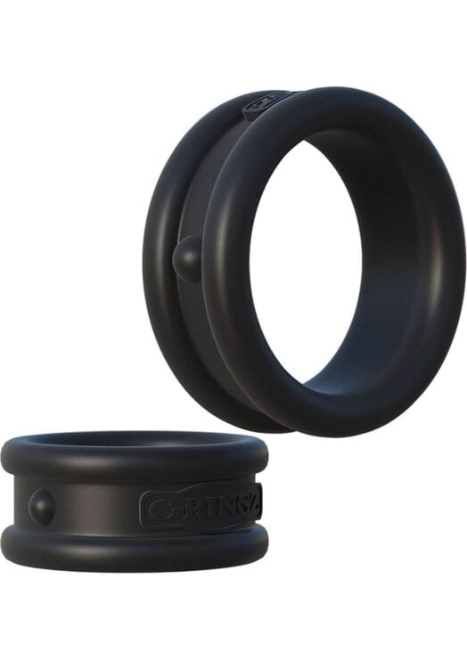 Fantasy C-Ringz Max Width Silicone Rings Black