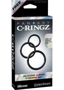 Fantasy C-Ringz Silicone 3 Ring Stamina Set Black