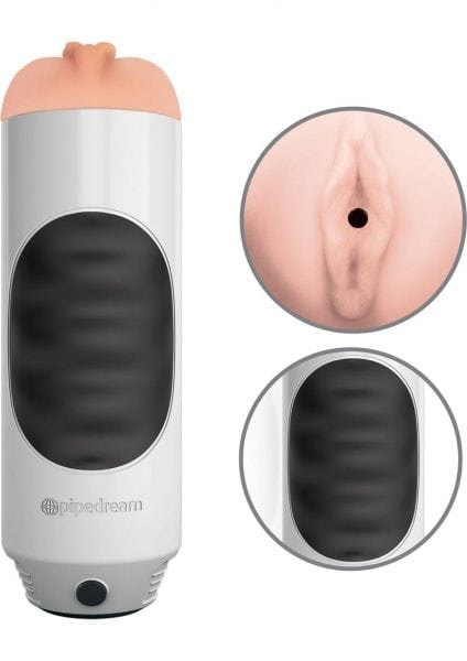 Pipedream Extreme Mega Grip Squeezable Vibrating Pussy Stroker Black