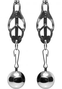 Master Series Deviant Monarch Weighted Nipple Clamps Metal 3.5 Inch