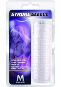 M For Men Stroke Sleeve Masturbator With Ticklers Clear 5.5 Inch
