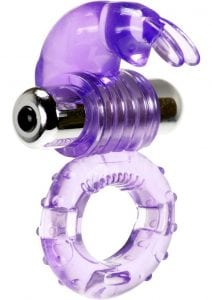 Linx Rabbit Vibrating Cock Ring Waterproof Purple
