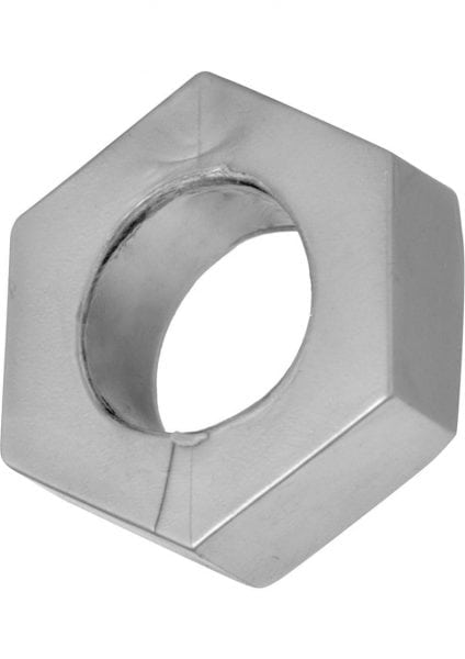 Master Series Silver Hex Cock Ring Ball Stretcher Grey