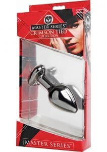 Master Series Stainless Steel Butt Plug 3.2 x 1.2 x 1.2 Inches Red Gem