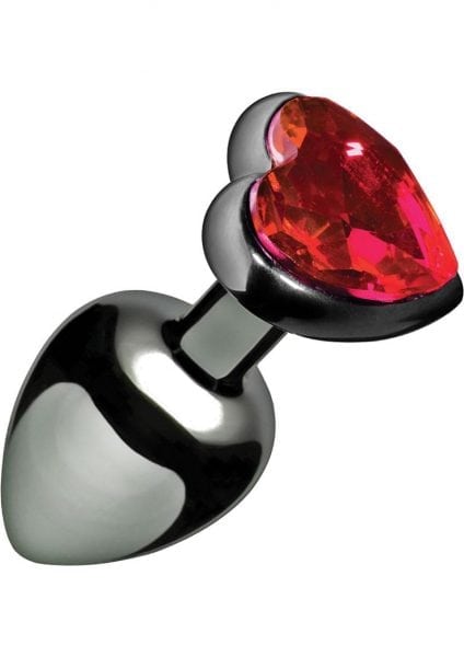 Master Series Stainless Steel Butt Plug 3.2 x 1.2 x 1.2 Inches Red Gem