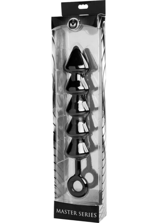 Master Series Spades Xl Anal Beads Black 12.25 Inches