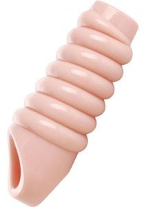 Size Matters Ribbed Penis Enchancer Sheath Flesh 5.5 Inch