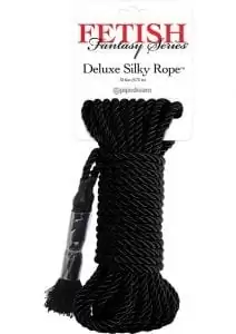 Festish Fantasy Deluxe Silk Rope Black 32 Feet