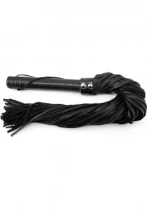 Rouge Leather Handle Leather Flogger Black