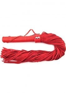Rouge Suede Flogger Leather Handle Red
