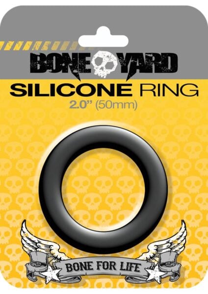 Bone Yard Silicone Ring Cockring Black 2 Inch Diameter