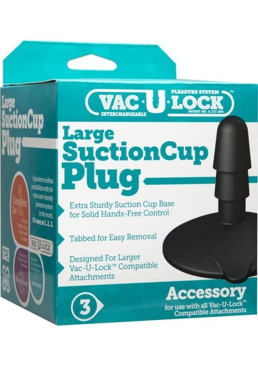 Vac U Lock Large Suction Cup Plug Black