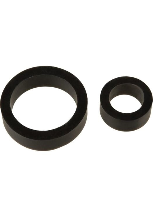 TitanMen Platinum Silicone Cock Ring Double Pack Black