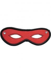 Rouge Open Eye Mask Leather Or Suede Black And Black