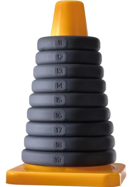 Play Zone 9 Xact-Fit Rings With Sturdy Storage Cone Silicone Set Black