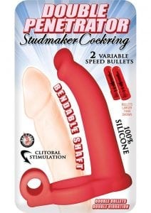 Double Pen Studmaker Cockring Red